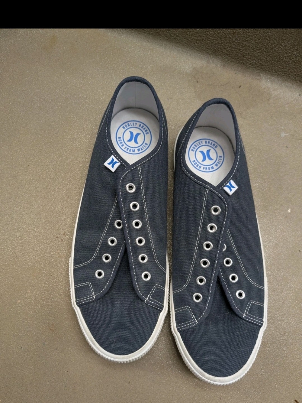 Hurley Men's Navy Canvas Slip-On Sneakers